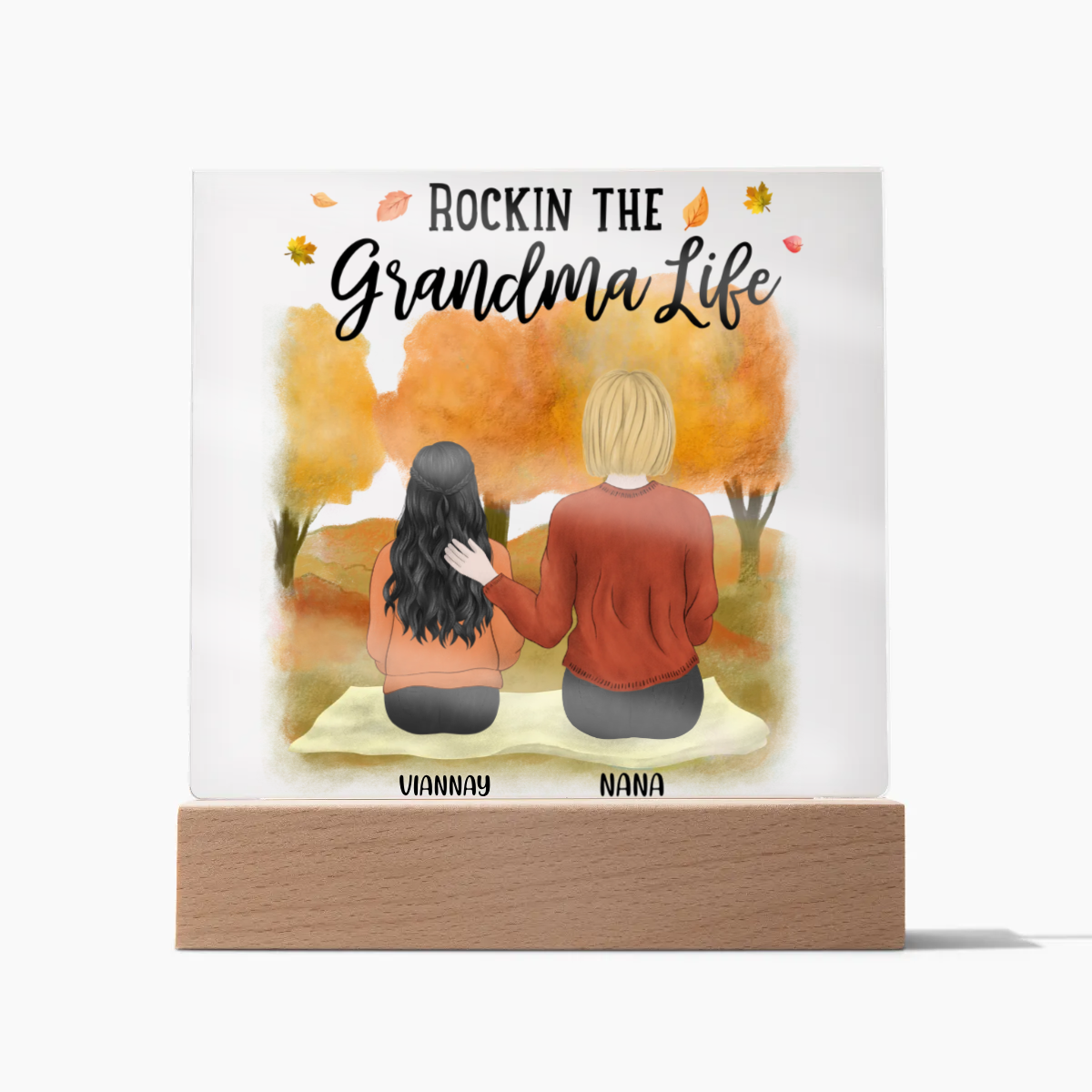 CUSTOMIZED ROCKING THE GRANDPARENT LIFE Acrylic Square Plaque