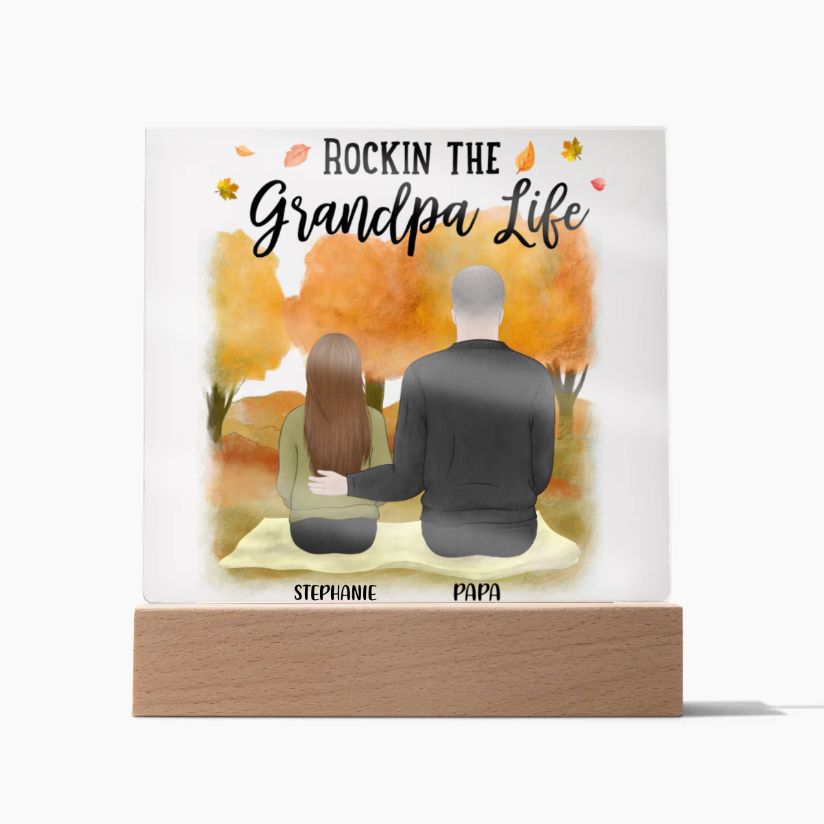 CUSTOMIZED ROCKING THE GRANDPARENT LIFE Acrylic Square Plaque