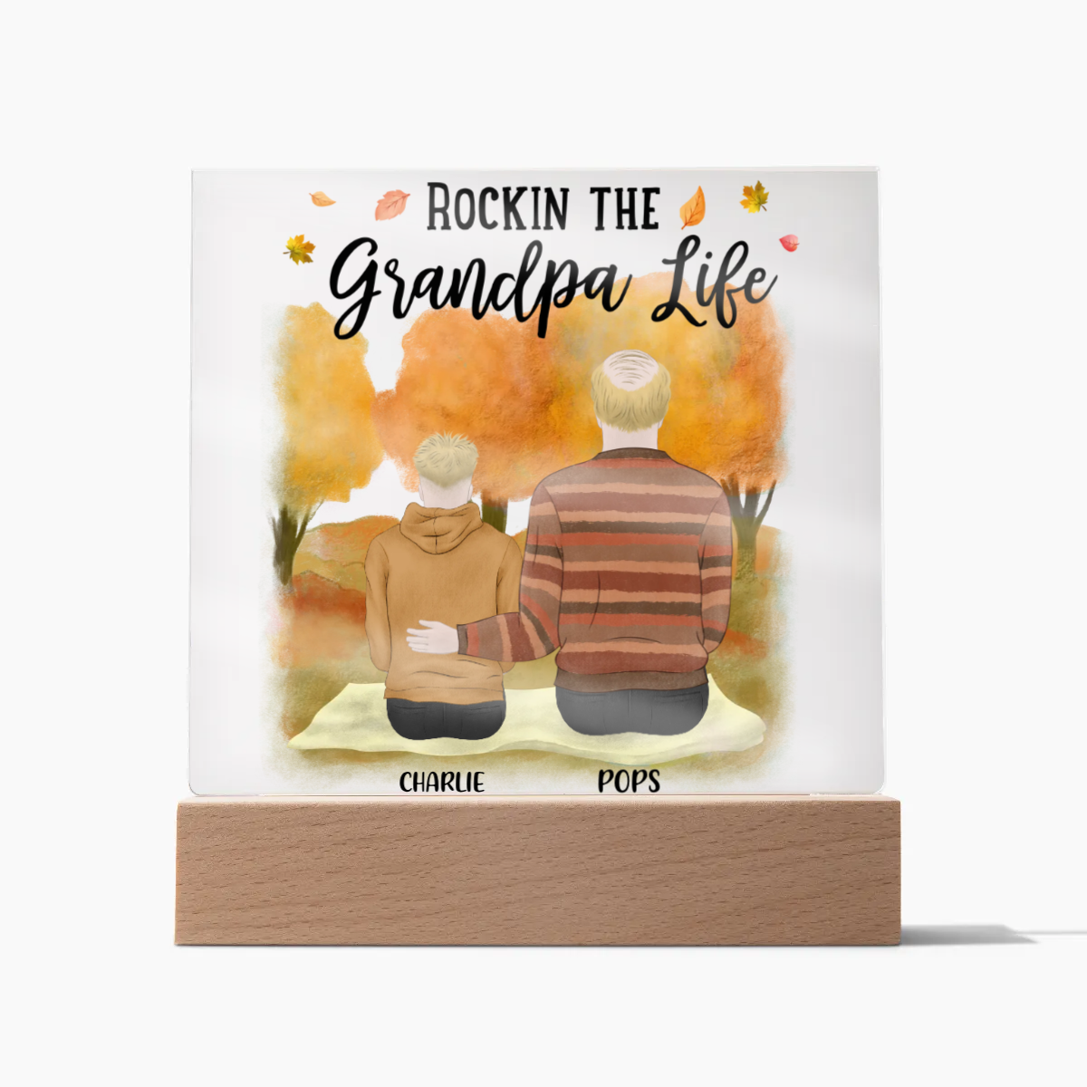 CUSTOMIZED ROCKING THE GRANDPARENT LIFE Acrylic Square Plaque