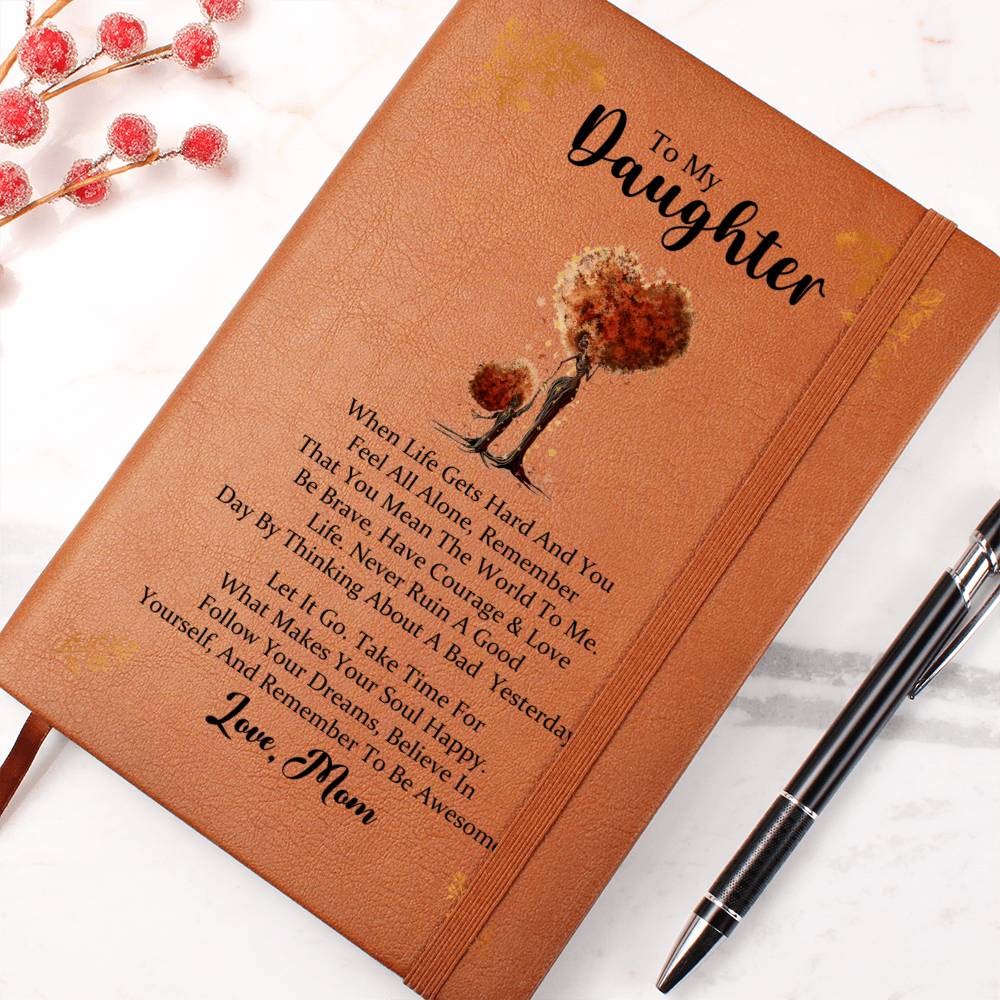 DAUGHTER BE AWESOME GRAPHIC LEATHER JOURNAL