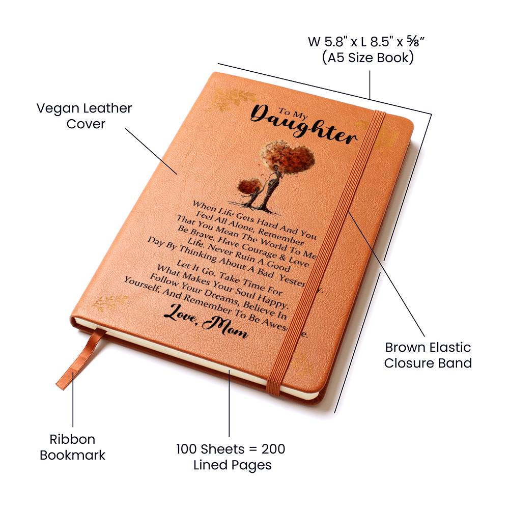 DAUGHTER BE AWESOME GRAPHIC LEATHER JOURNAL