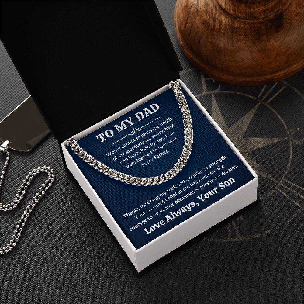 Dad Gratitude From Son Cuban Link Chain