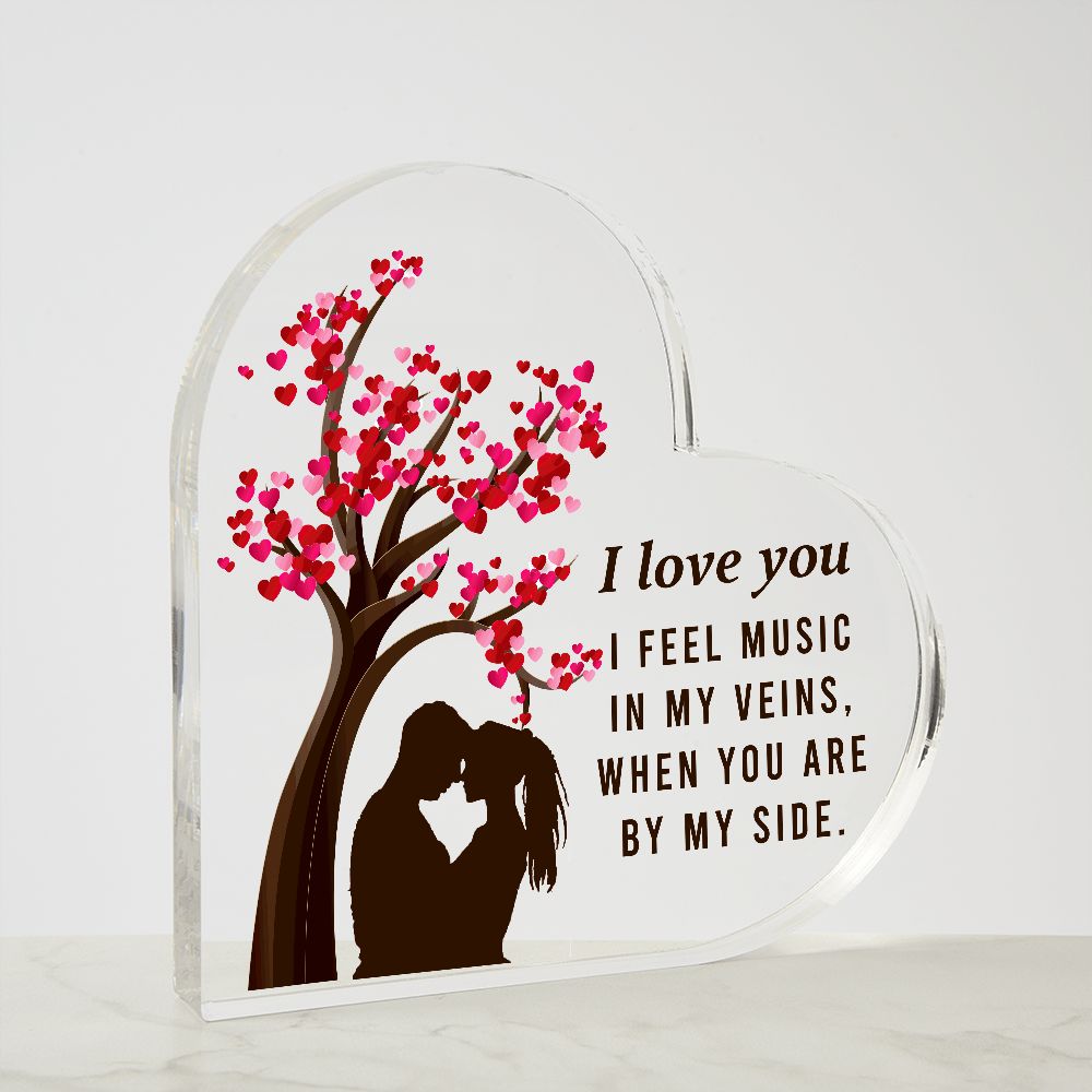 I Love You Heart Tree Acrylic Plaque