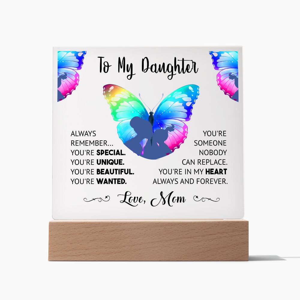 Daughter Butterfly Square Acrylic Plaque