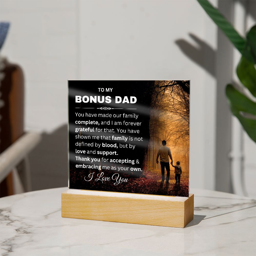 Bonus Dad -Complete Square Acrylic Plaque