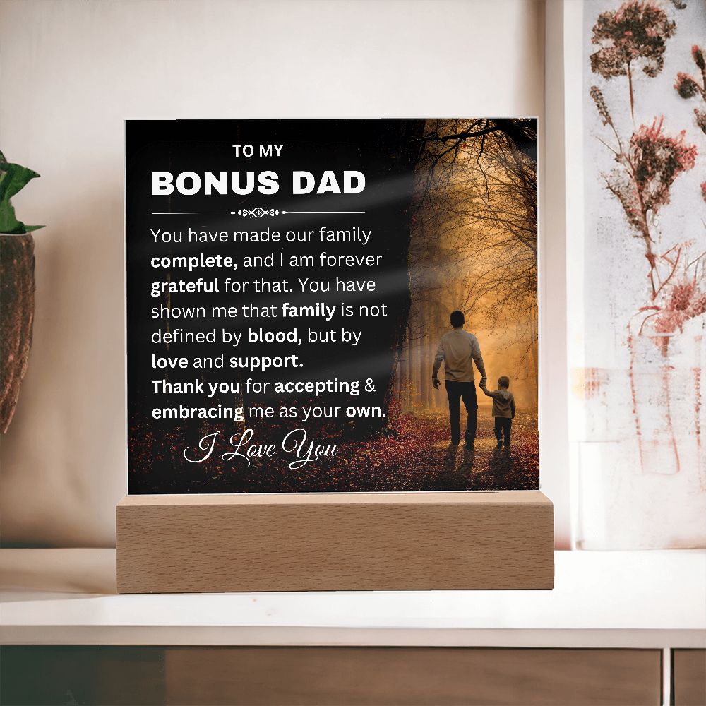 Bonus Dad -Complete Square Acrylic Plaque