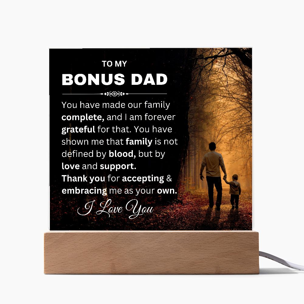 Bonus Dad -Complete Square Acrylic Plaque