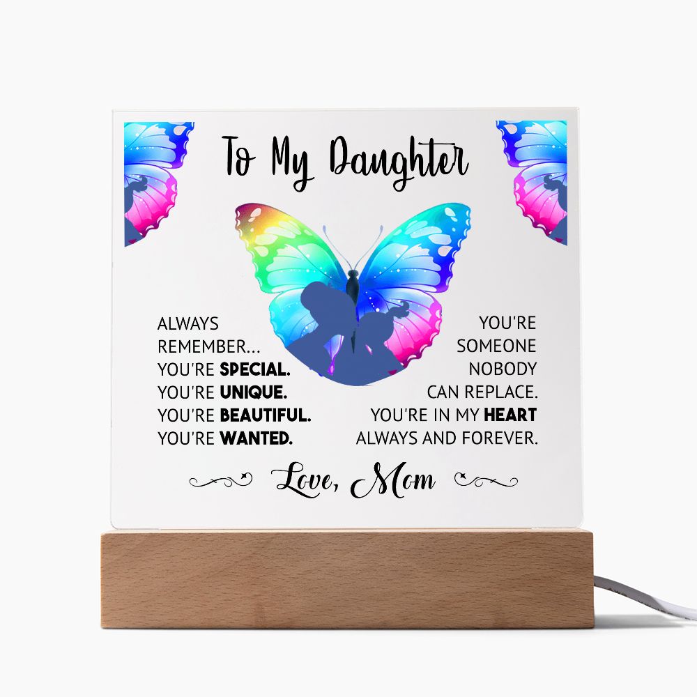 Daughter Butterfly Square Acrylic Plaque