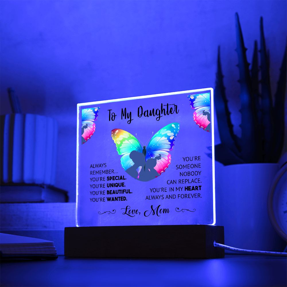 Daughter Butterfly Square Acrylic Plaque