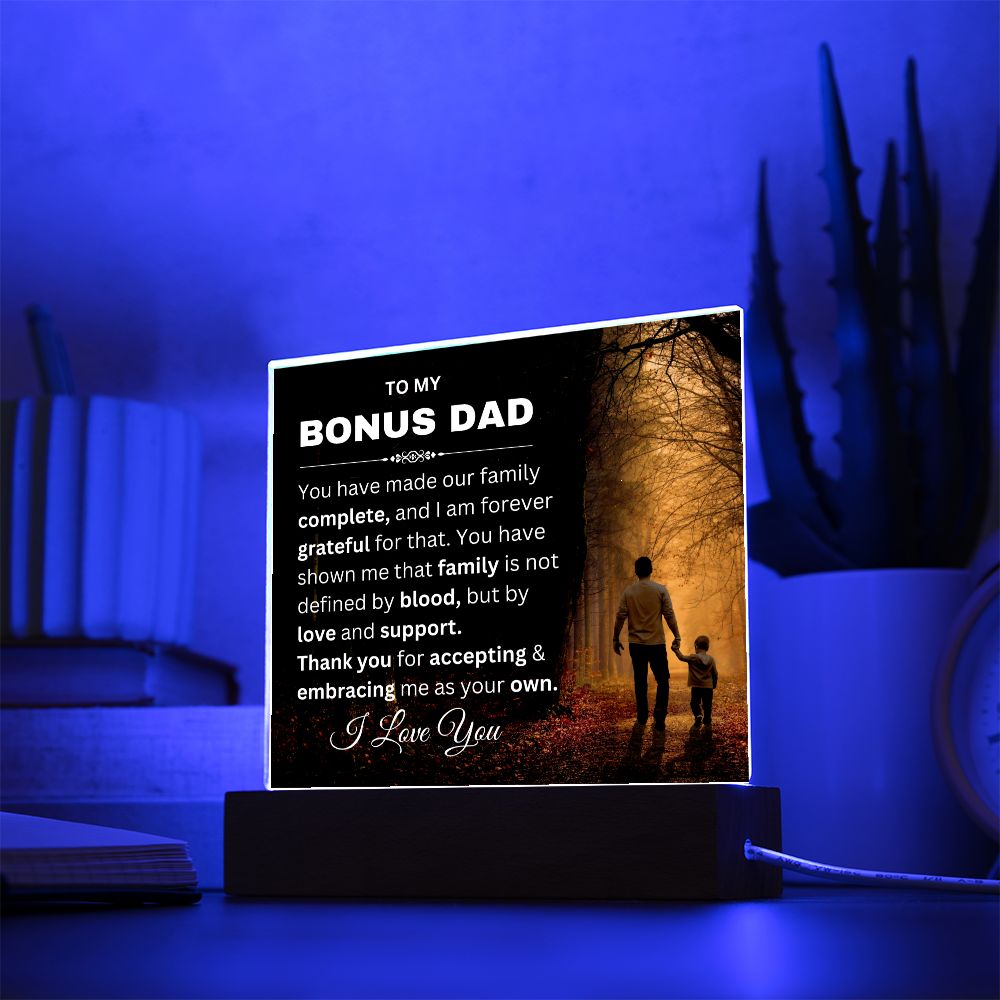 Bonus Dad -Complete Square Acrylic Plaque