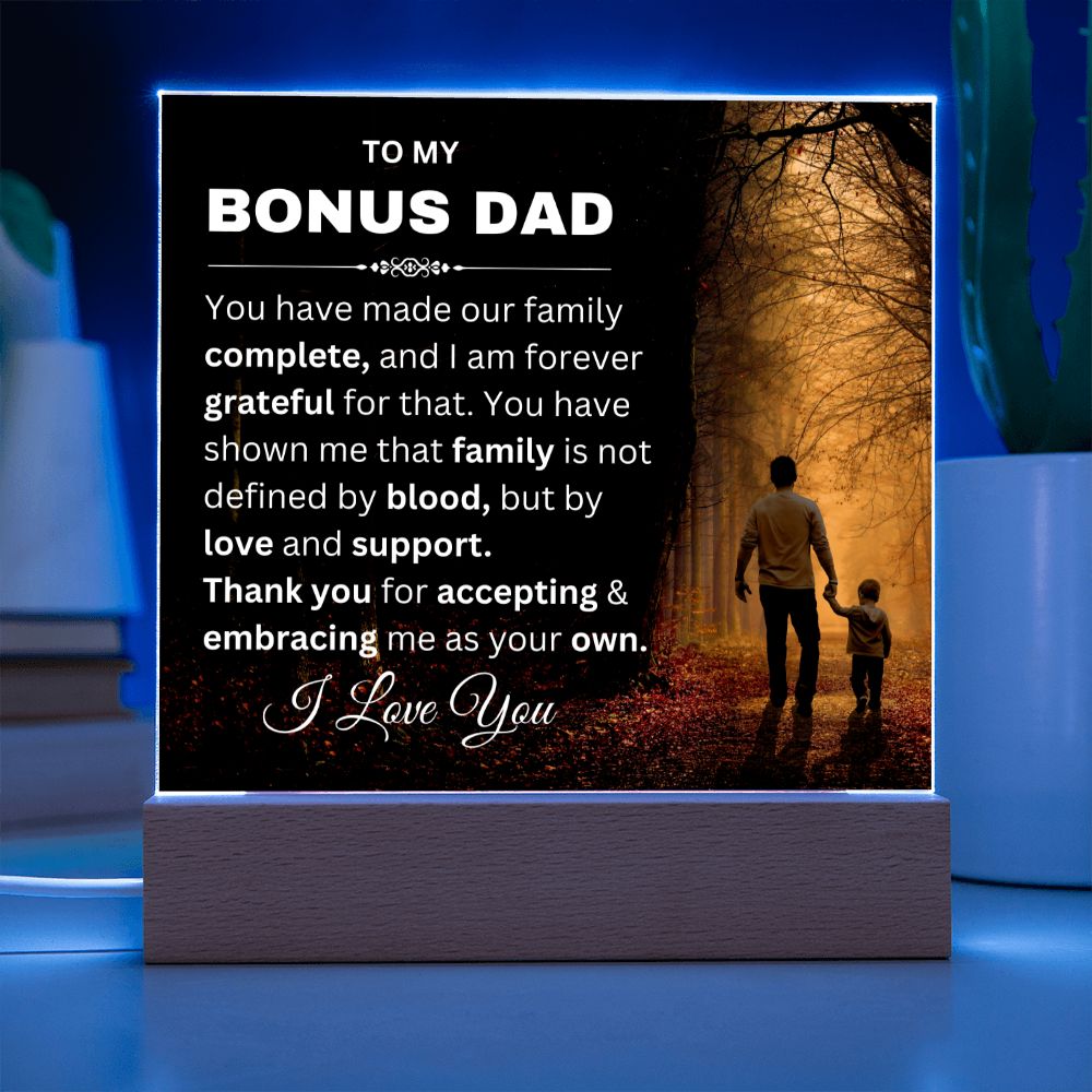 Bonus Dad -Complete Square Acrylic Plaque