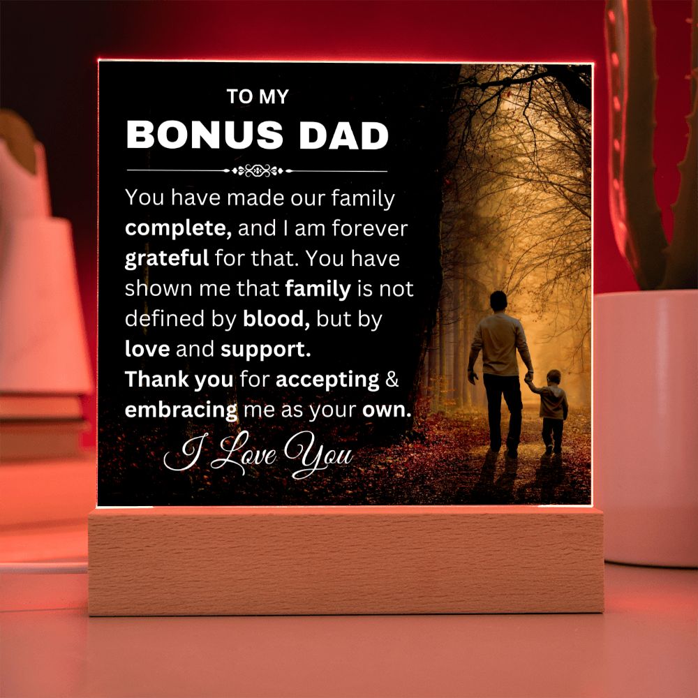 Bonus Dad -Complete Square Acrylic Plaque