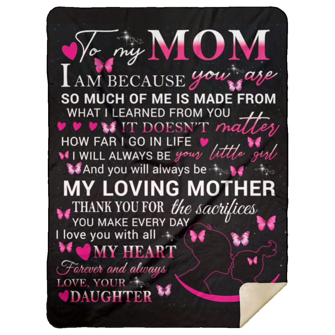 Loving Mother Mink Sherpa Blanket 60x80