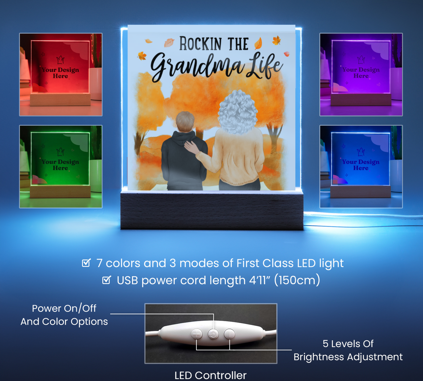 CUSTOMIZED ROCKING THE GRANDPARENT LIFE Acrylic Square Plaque
