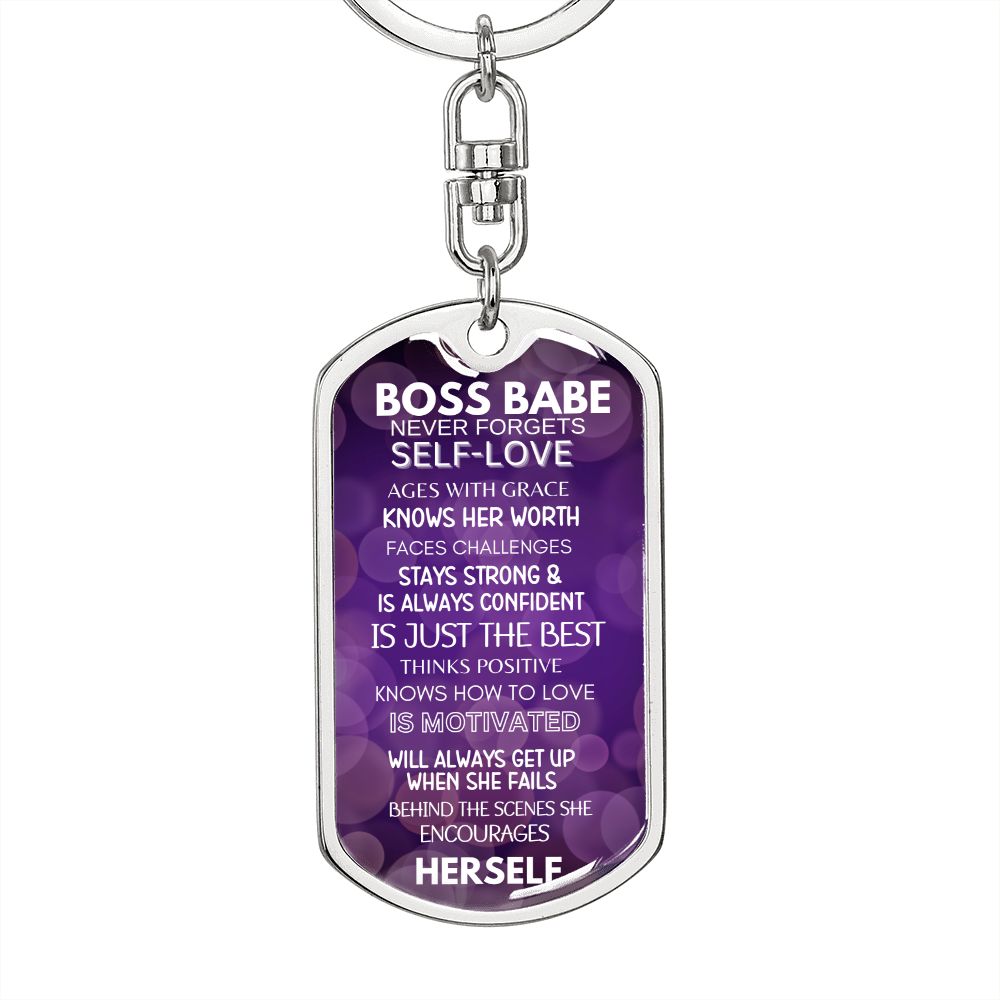 BOSS BABE DOGTAG SWIVEL KEYCHAIN
