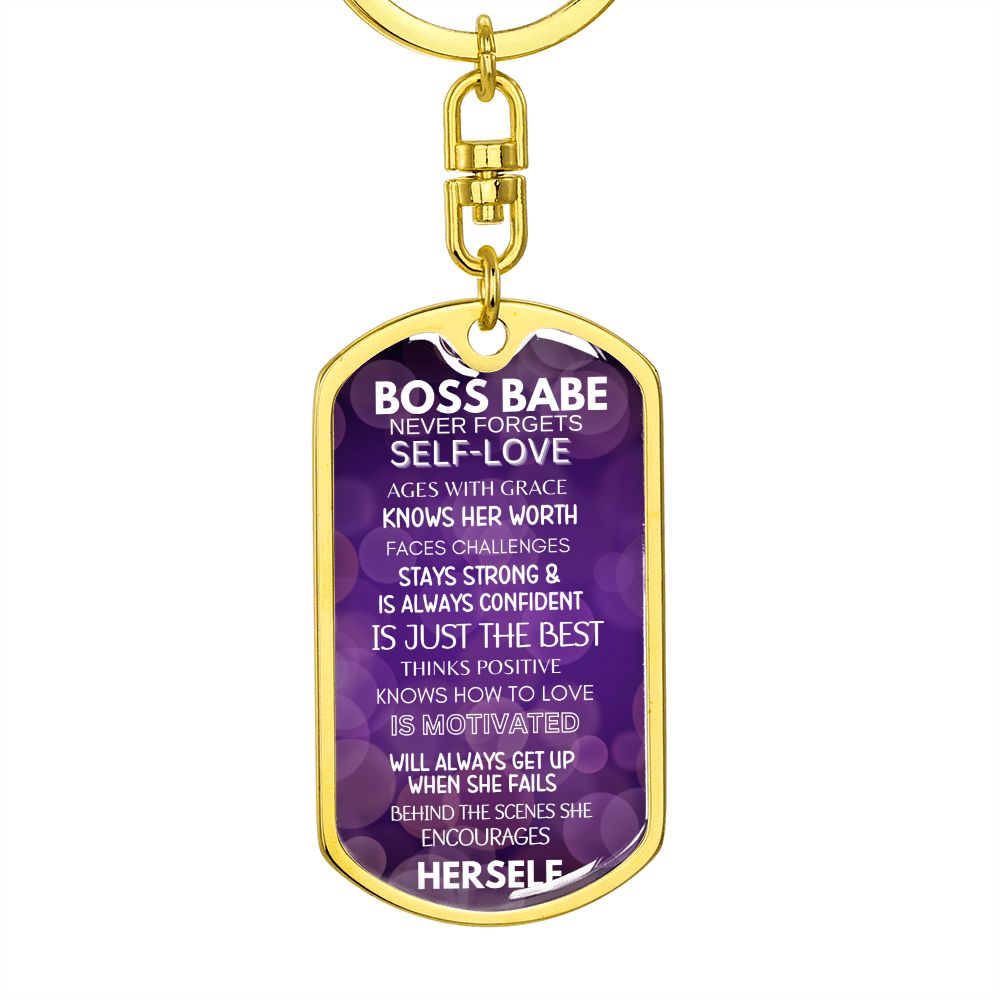 BOSS BABE DOGTAG SWIVEL KEYCHAIN