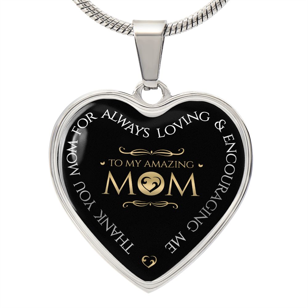 Amazing Mom Heart Pendant Necklace