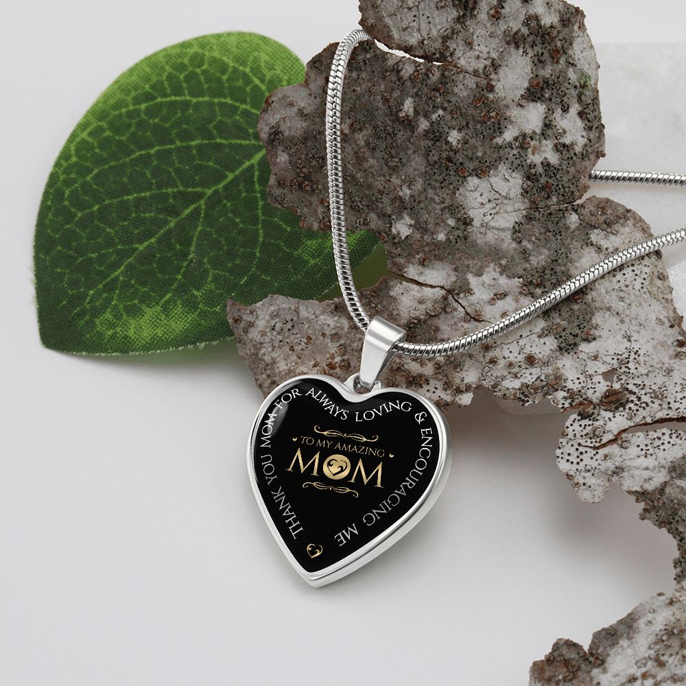 Amazing Mom Heart Pendant Necklace