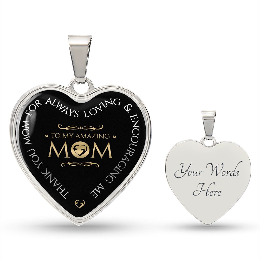 Amazing Mom Heart Pendant Necklace