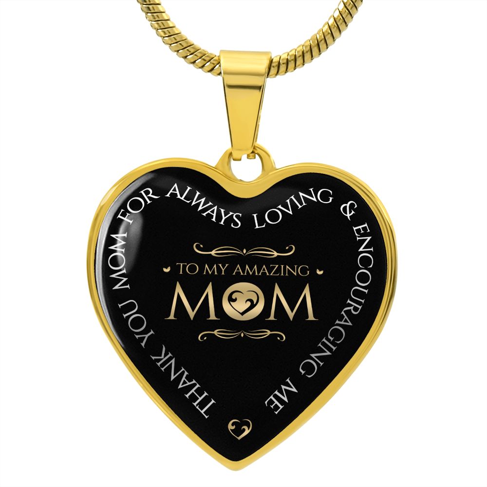 Amazing Mom Heart Pendant Necklace