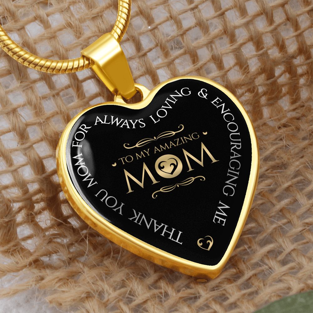 Amazing Mom Heart Pendant Necklace