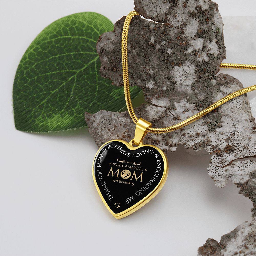 Amazing Mom Heart Pendant Necklace
