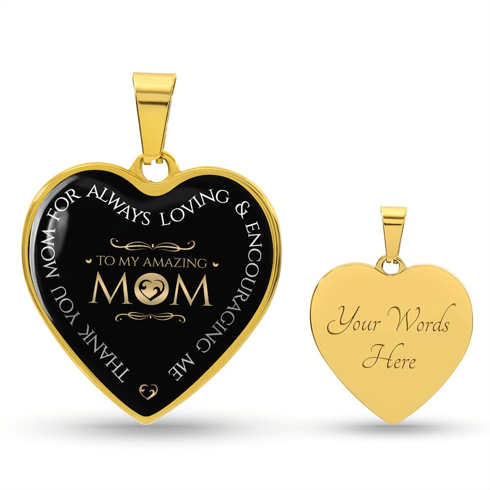 Amazing Mom Heart Pendant Necklace