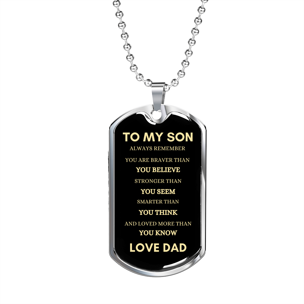Son Always Dad Dog Tag Necklace