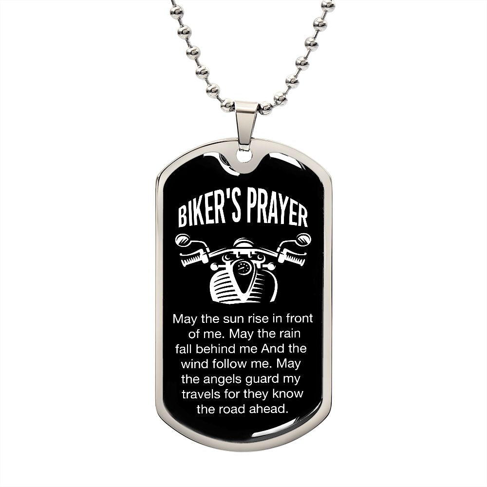 Bikers Prayer Dog Tag Ball Chain