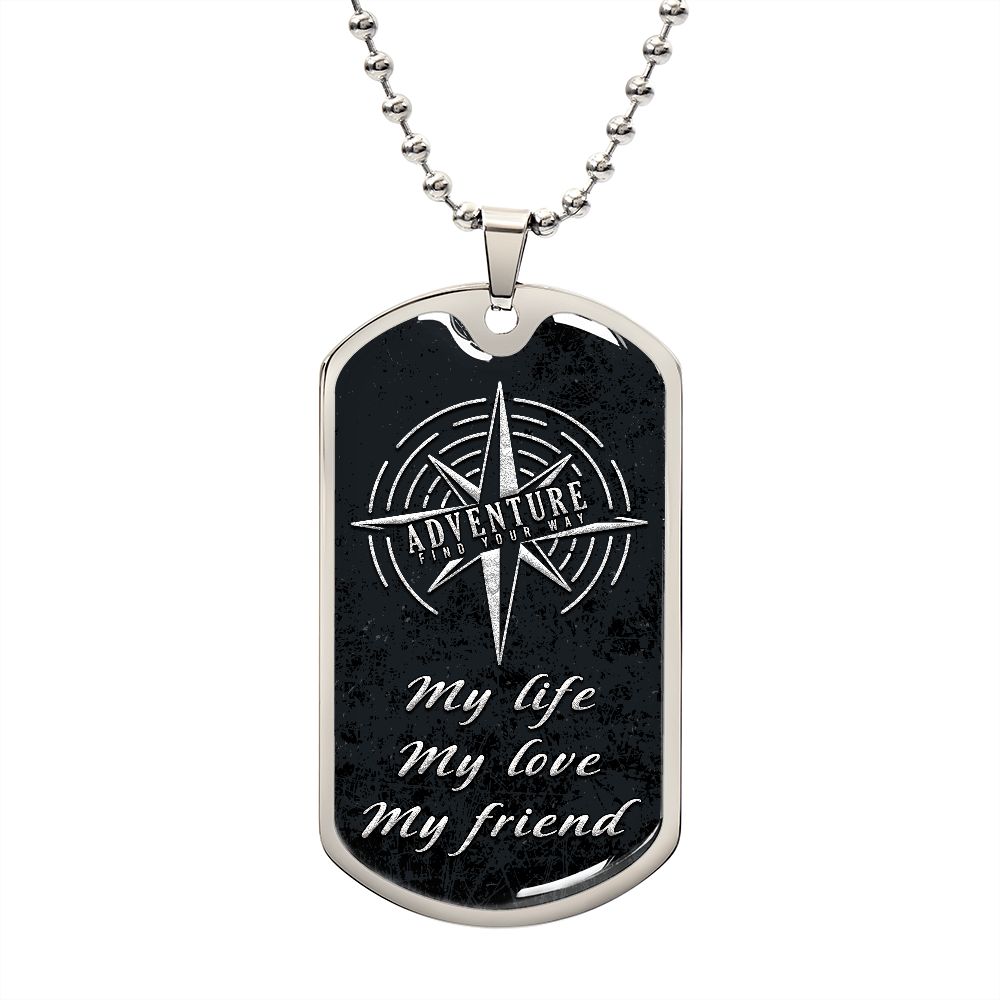 Adventure My Life Dog Tag Ball Chain