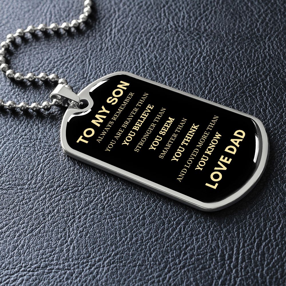 Son Always Dad Dog Tag Necklace