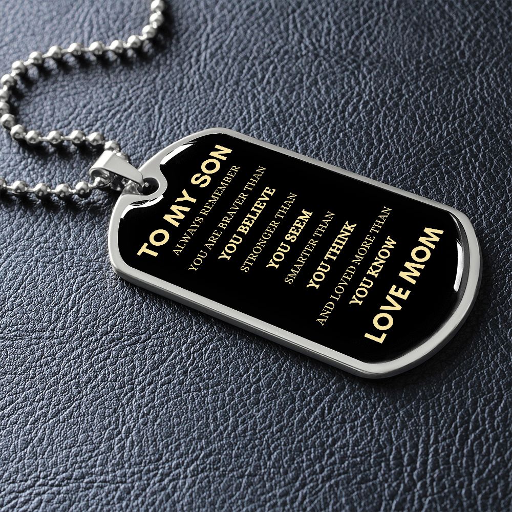 Son Always Mom Dog Tag Necklace