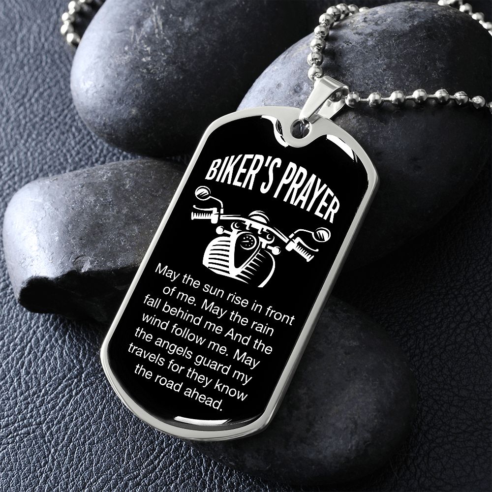 Bikers Prayer Dog Tag Ball Chain