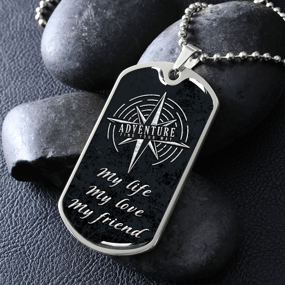 Adventure My Life Dog Tag Ball Chain