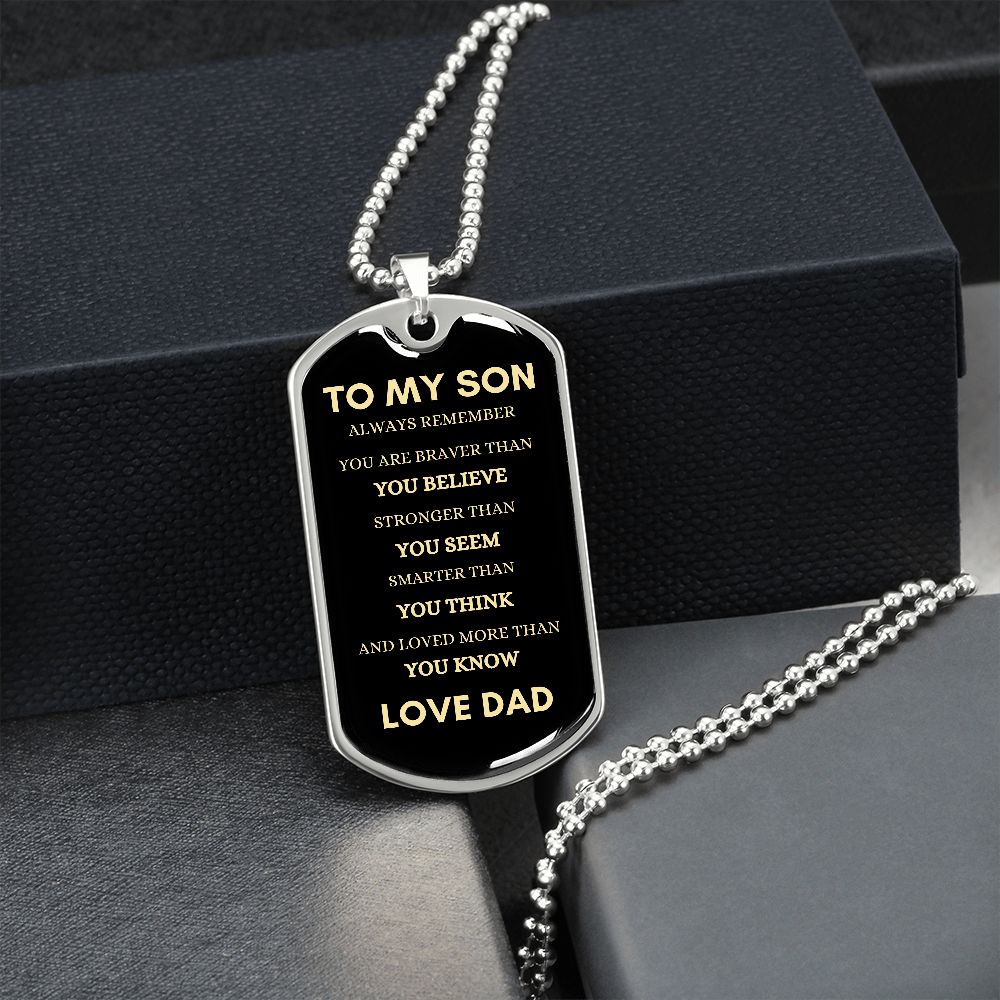 Son Always Dad Dog Tag Necklace