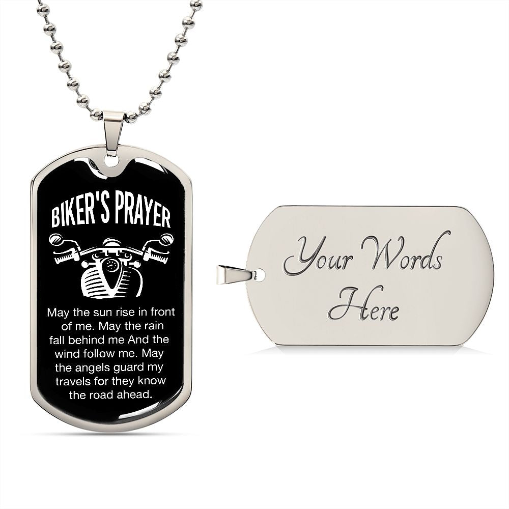 Bikers Prayer Dog Tag Ball Chain