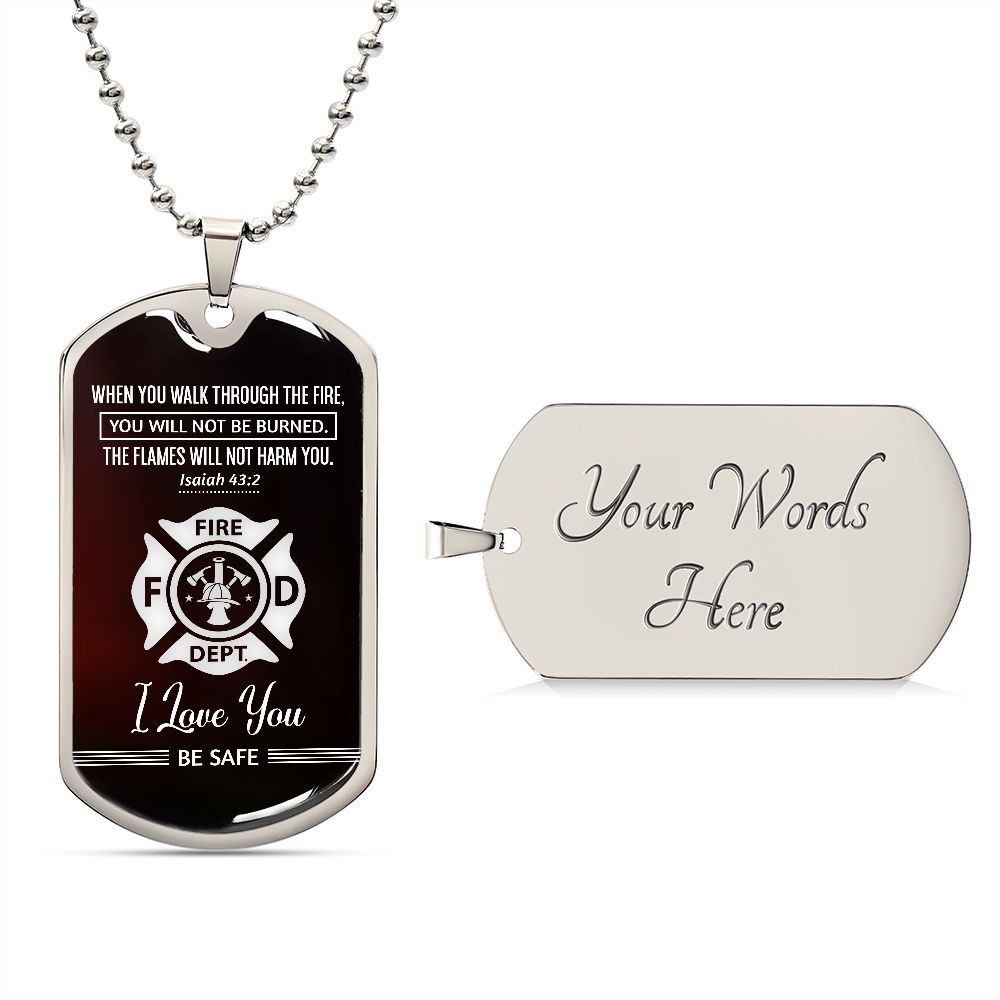 Firefighter Walk Through Dog Tag Ball Chain