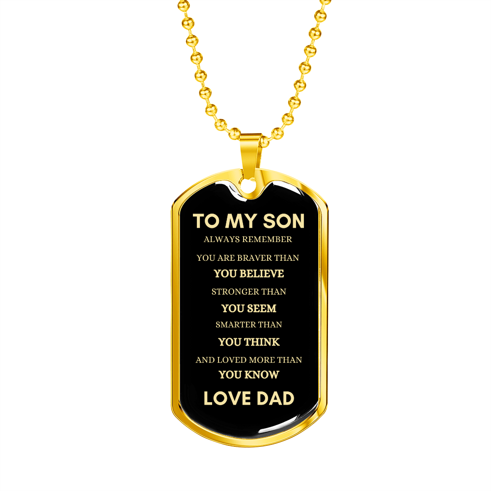 Son Always Dad Dog Tag Necklace