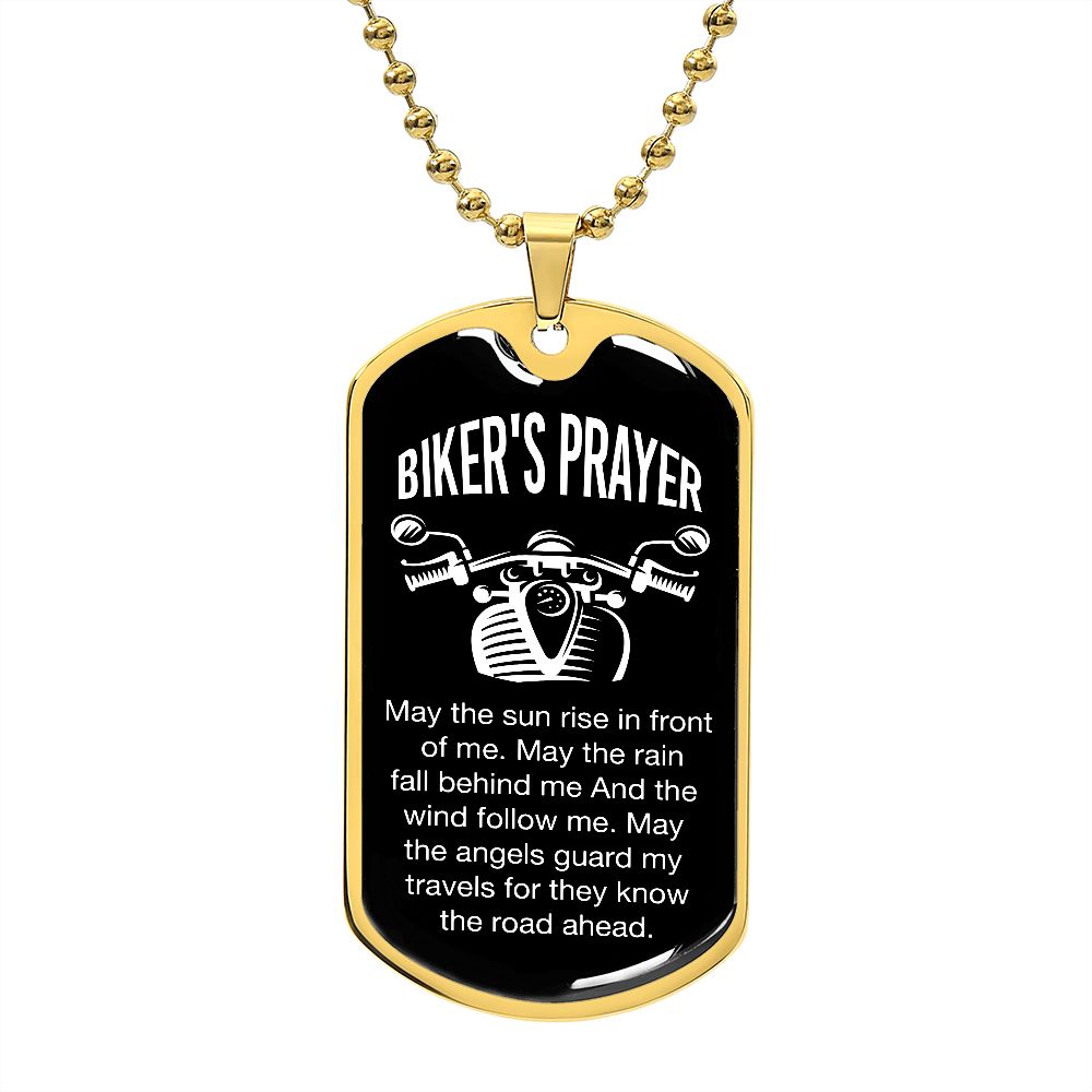 Bikers Prayer Dog Tag Ball Chain