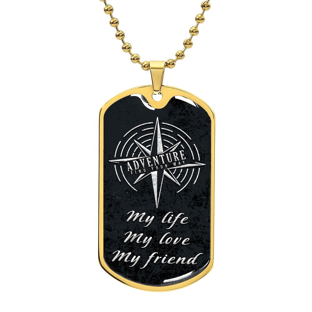 Adventure My Life Dog Tag Ball Chain