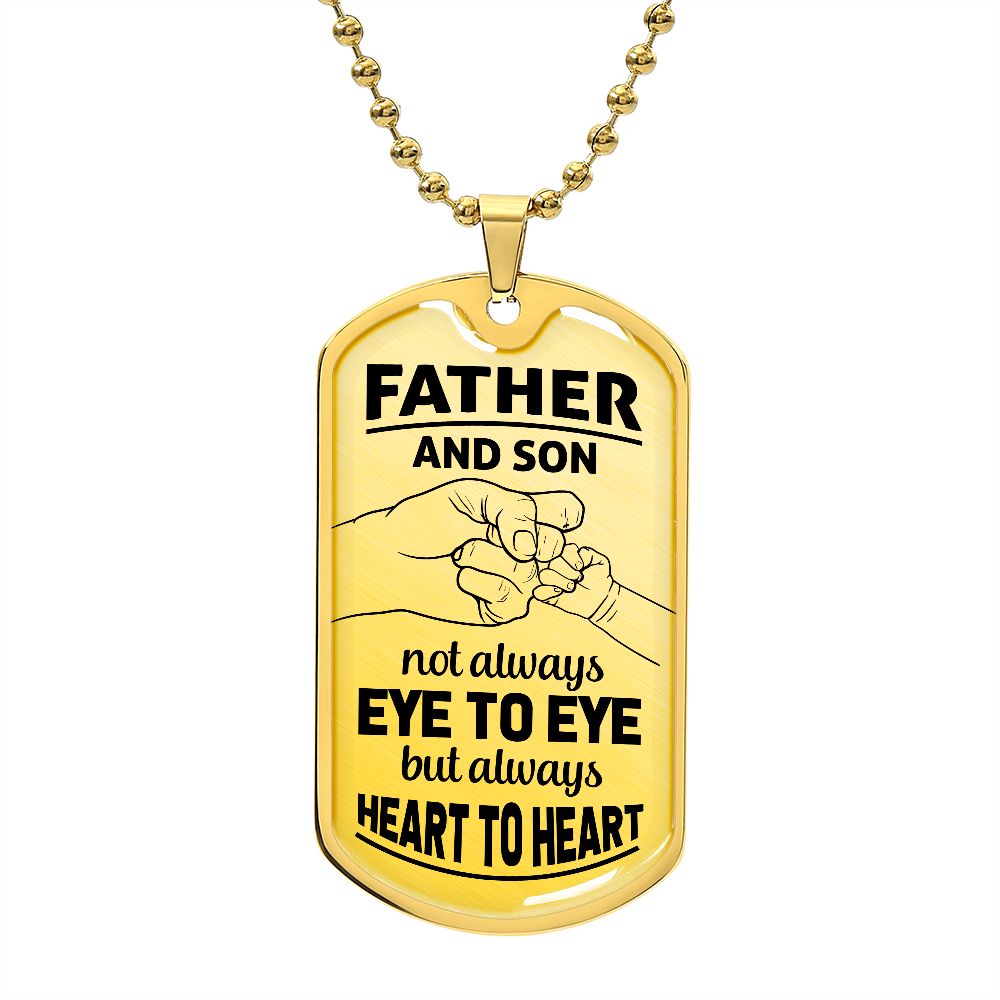 Father Son Heart 2 Heart Dog Tag Ball Chain