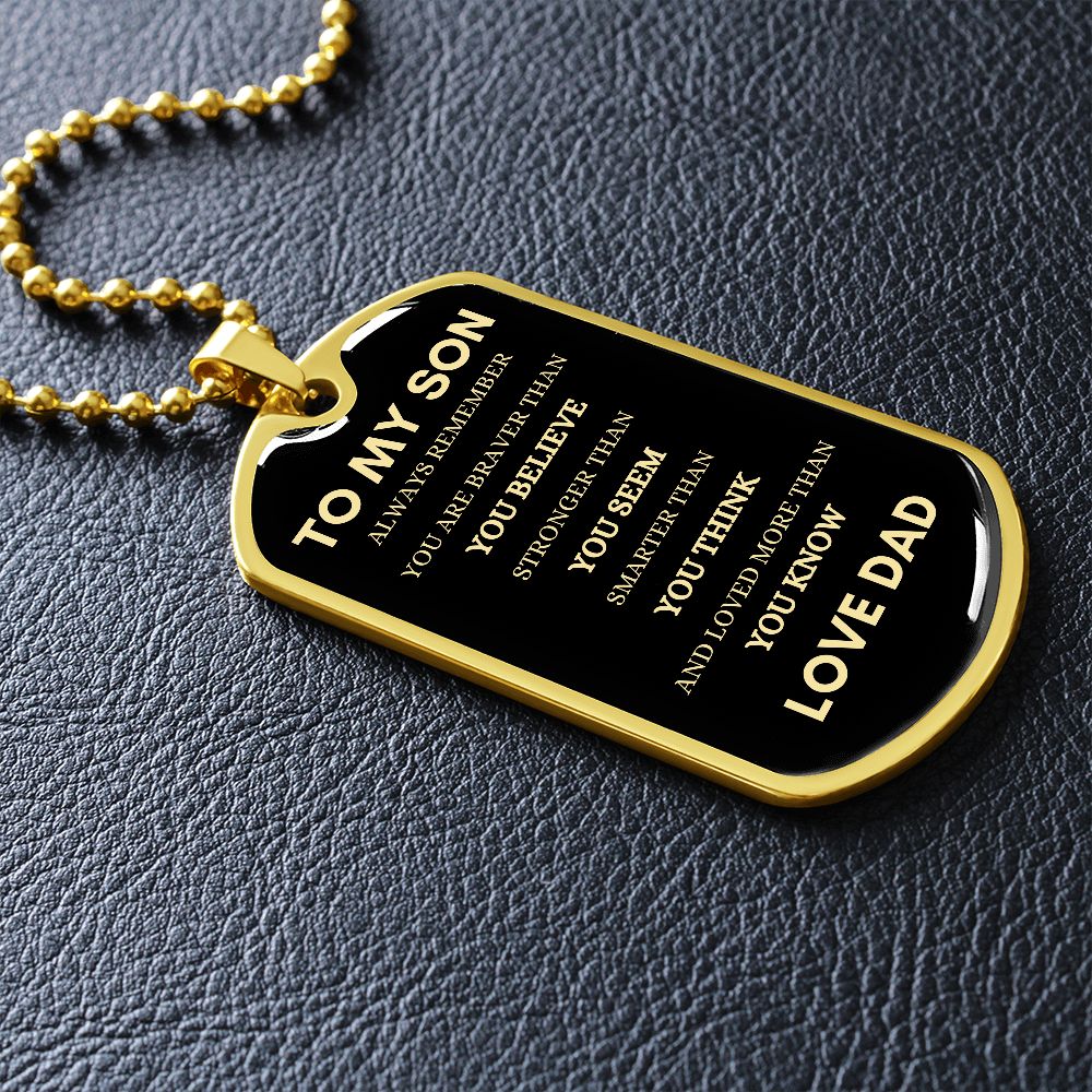 Son Always Dad Dog Tag Necklace