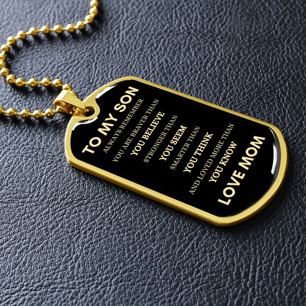 Son Always Mom Dog Tag Necklace