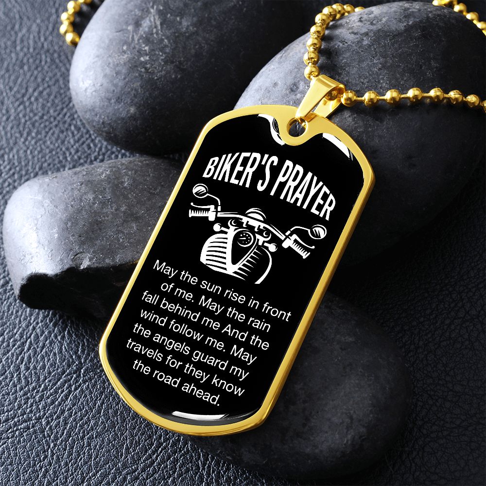 Bikers Prayer Dog Tag Ball Chain