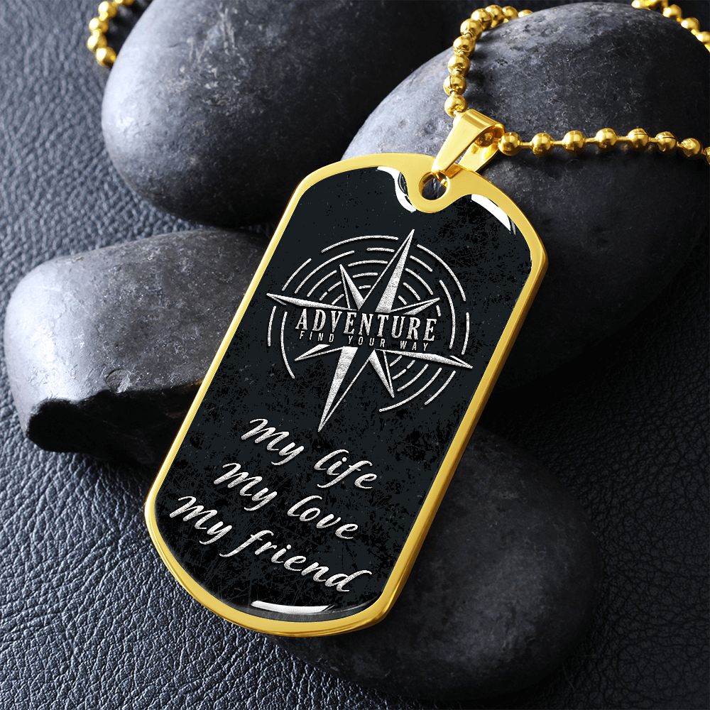 Adventure My Life Dog Tag Ball Chain