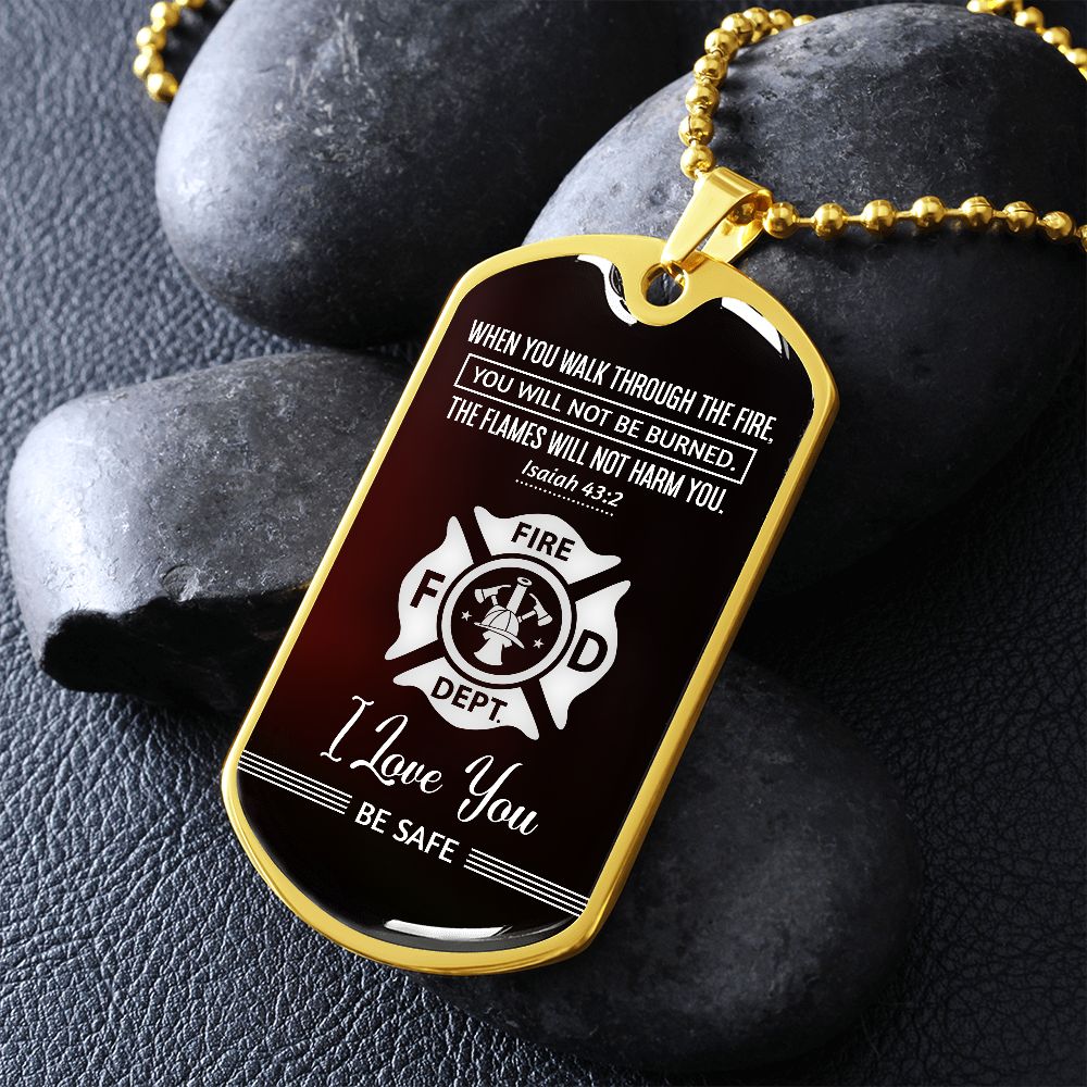 Firefighter Walk Through Dog Tag Ball Chain