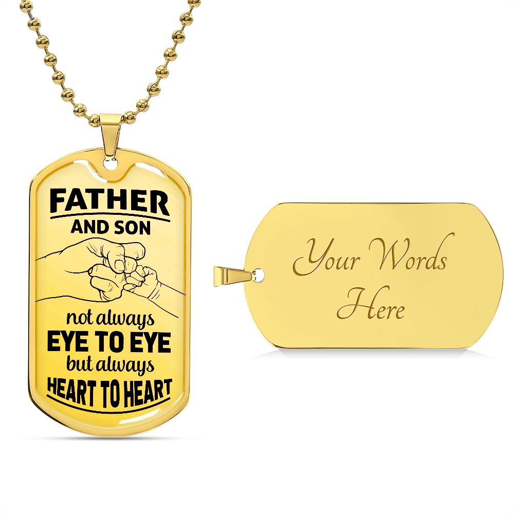 Father Son Heart 2 Heart Dog Tag Ball Chain