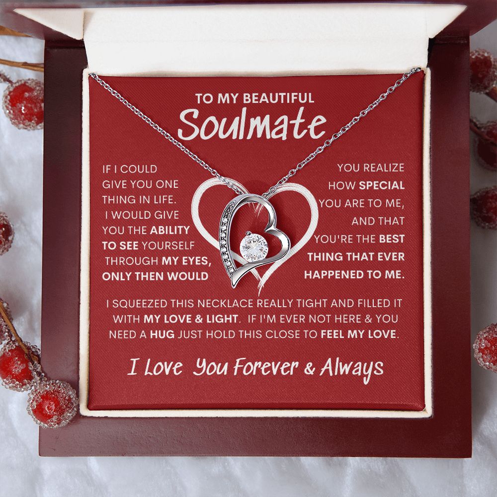 Beautiful Soulmate Special Big Red Heart Forever Love Necklace