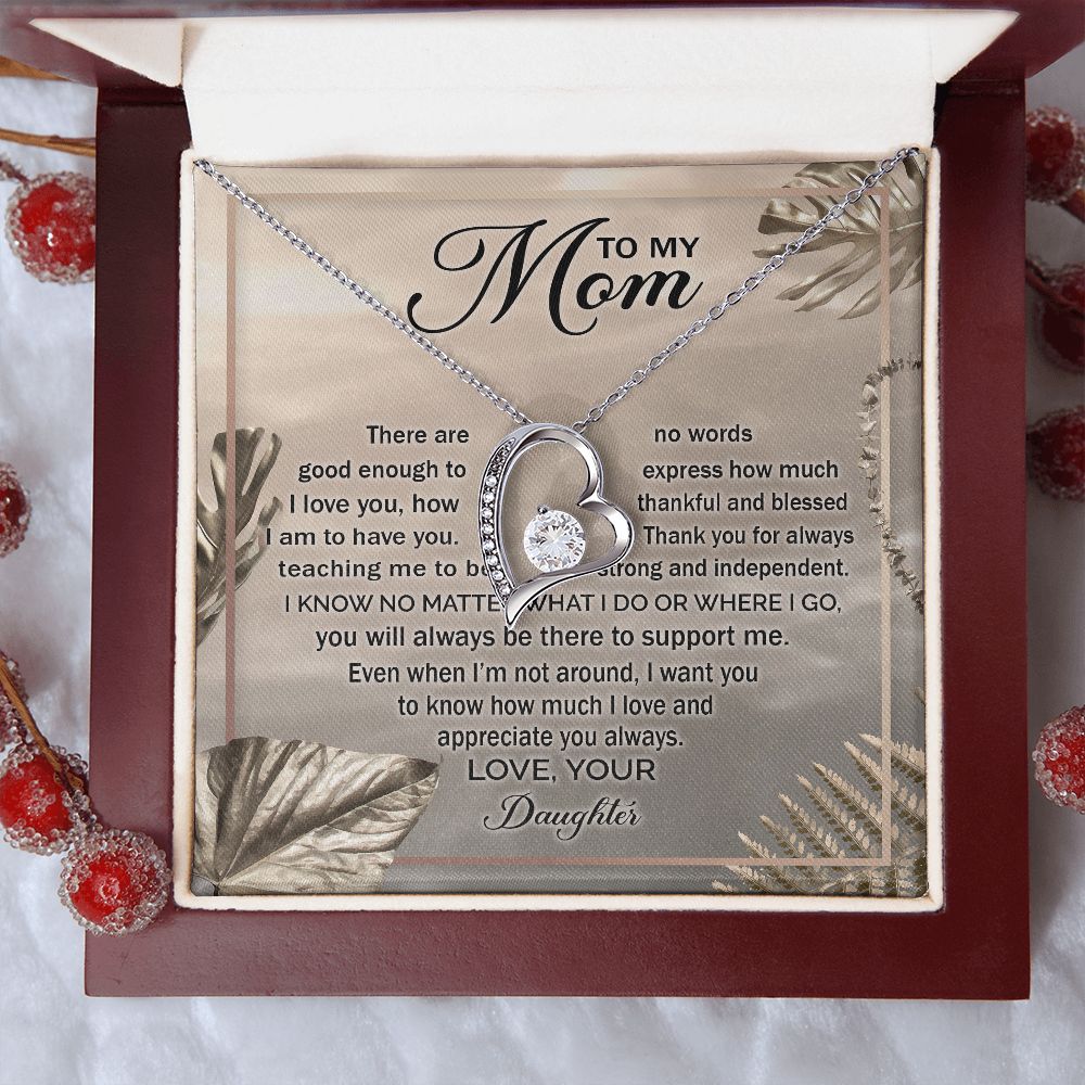 Mom Daughter No Words Forever Love Necklace