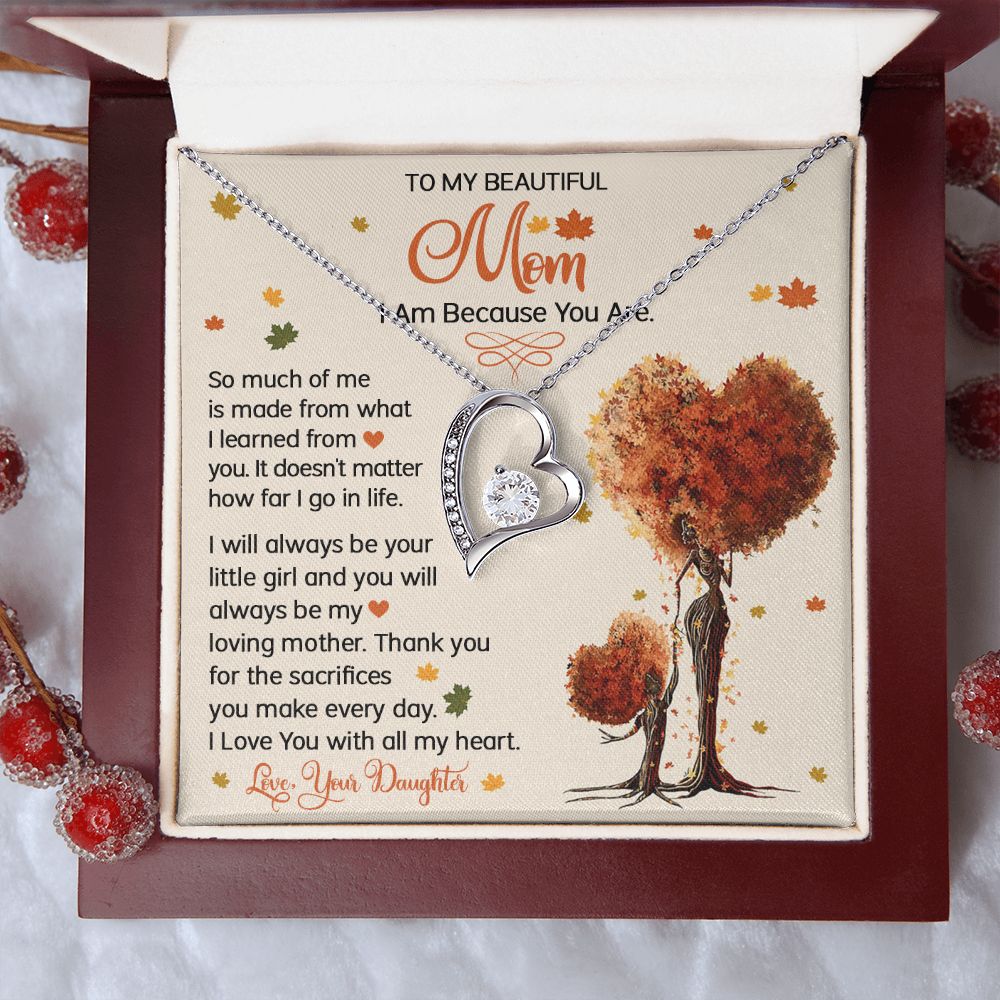 Mom Daughter I AM Forever Love Necklace